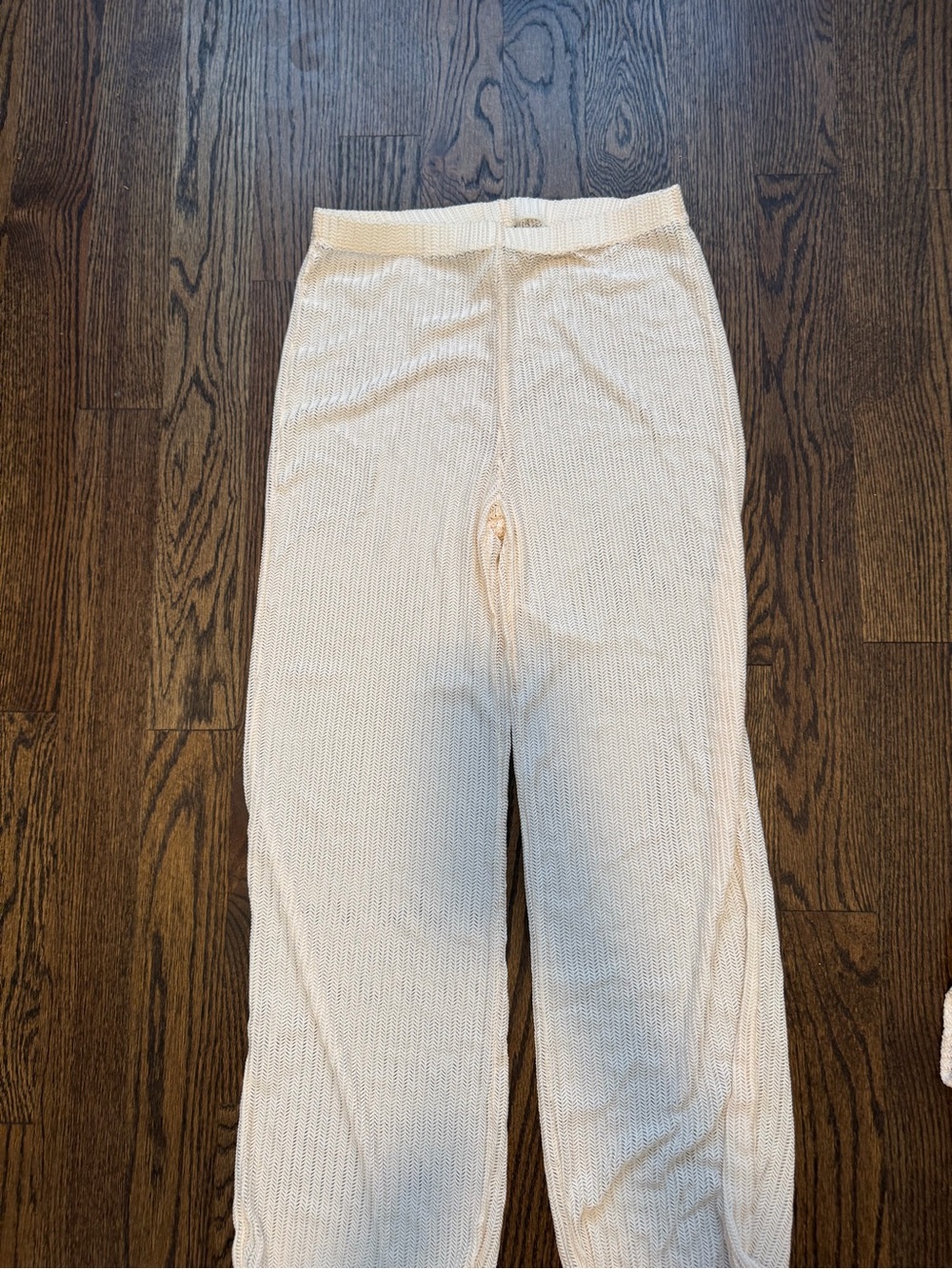 NWOT Cream Waffle Knit Swim Cover up set